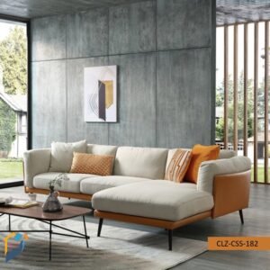 Sofa set exposed part Solid Mahgony Shegun wood fabric leather