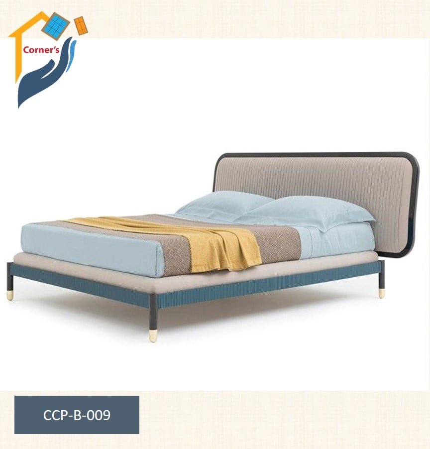 Beautiful Simple luxurious Bed Made Mahagony wood Lacquer polish inner frame Garjan wood velvet fabric quality rubber foam hardware
