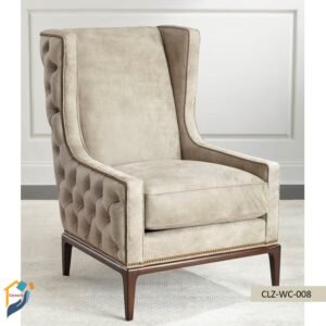 Chair solid Mahagony wood leather fabric upholstery