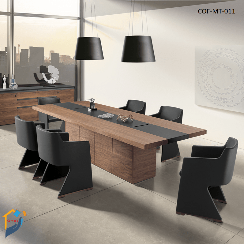 Conference Table Made Canadian Oak Veneer MDF Board Top & Leg with storage cabinet modern yet simple design with affordable price