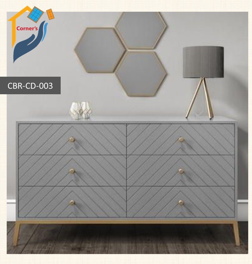 Bedroom chest of drawer made of Mahagony wood leg and Canadian OAK veneer MDF board top MS box with Duco paint finish as per picture