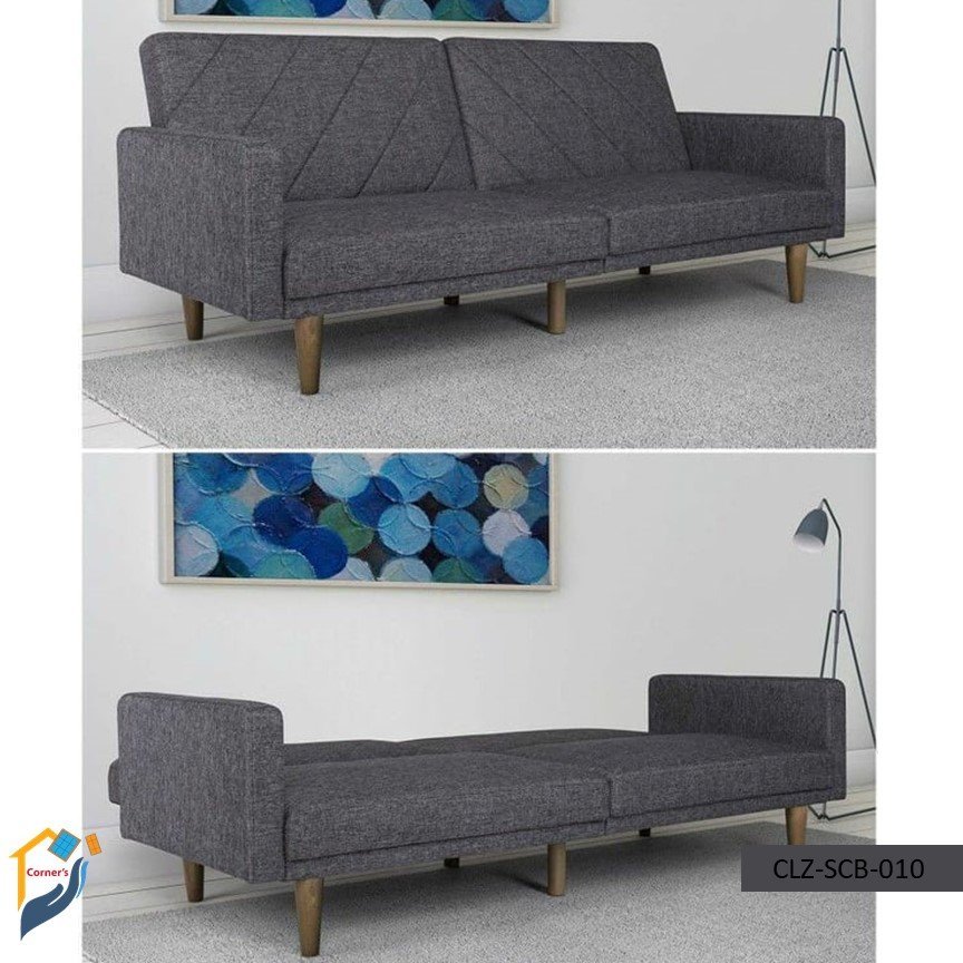 Sofa cum bed solid Mahagony wood leather fabric upholstery