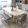 Dining set table MS Marble Chair Mahogony wood Rubber foam PU leather Duco paint bench MS Rubber foam PU leather.