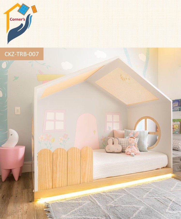 Kids bed made of Mahagony wood, Garjan wood and canadian OAK veneer MDF with duco and lacquer paint finish., As per picture.