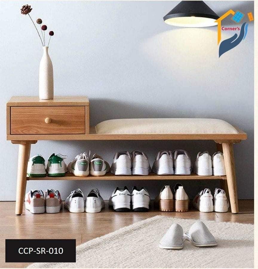 Shoe Rack are of Mahagony solid wood, while the inner frame is made of Garjan wood Quality rubber foam and other quality hardware