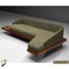 Sofa set exposed part Solid Mahgony wood fabric leather