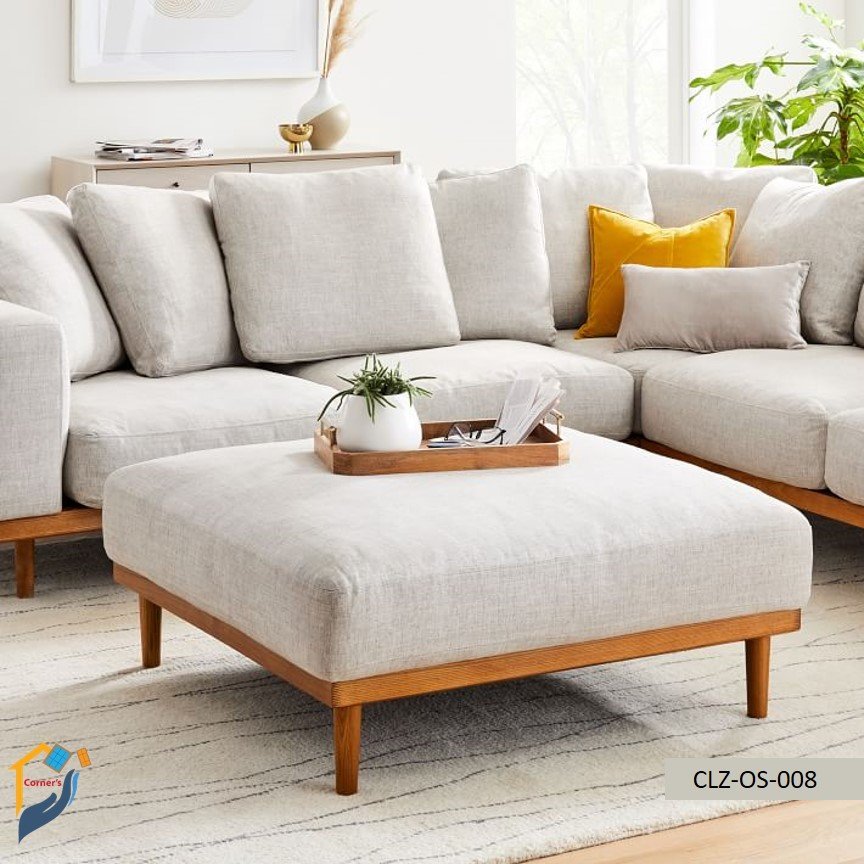 Solid Mahagony wood leg base leather fabric