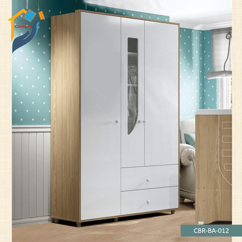 Bedroom Almira made of Mild Steel and Canadian oak veneer mdf /Ply board with black duco paint and lacquer finish.