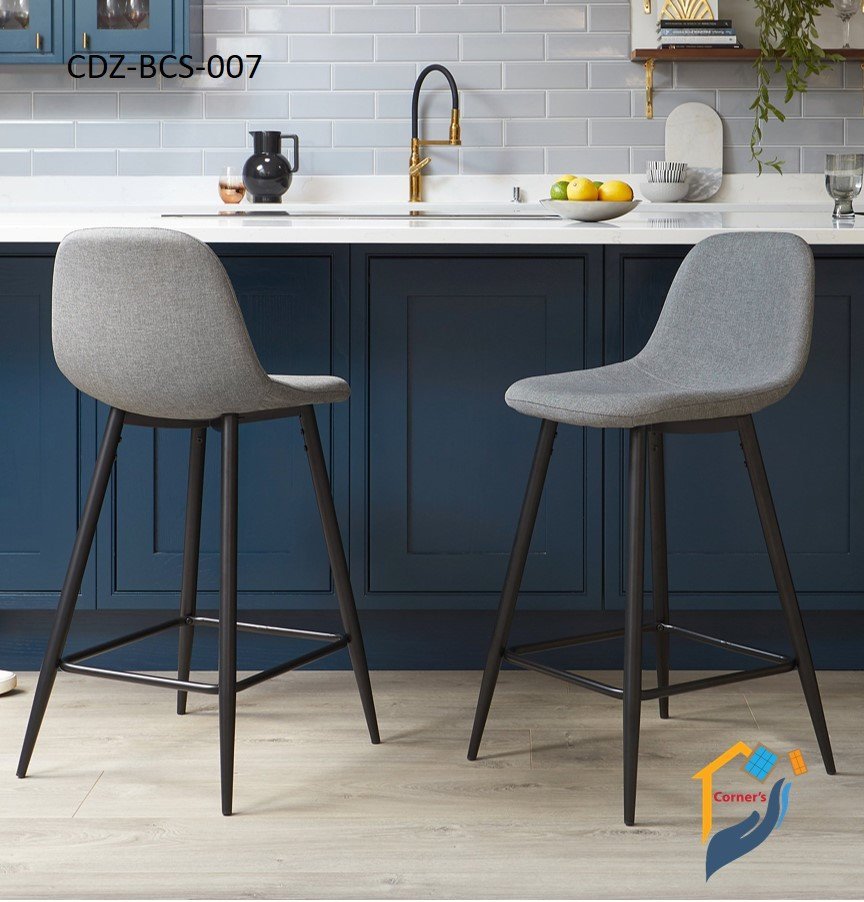 Bar Counter Stool made of Mahogany wood leg and leg base Footrest MS inner frame Garjan wood seat rubber foam with PU leather.