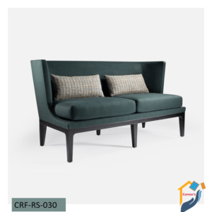 Modern Restaurant sofa made of Mahogony wood leg with lacquer polish inner frame Garjan wood seat rubber foam with velvet fabric.