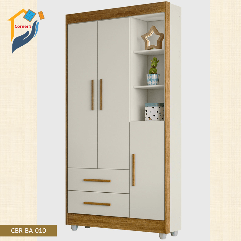 Bedroom Almira made of Mild Steel and Canadian oak veneer mdf /Ply board with black duco paint and lacquer finish.