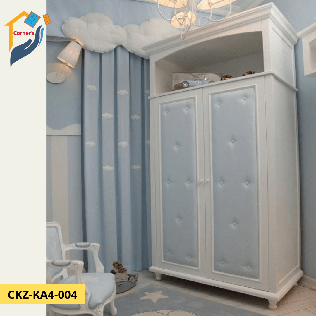 Kids almira made of Canadian OAK Veneer MDF board with duco finish. The base structure is made of Solid Mahagony wood.