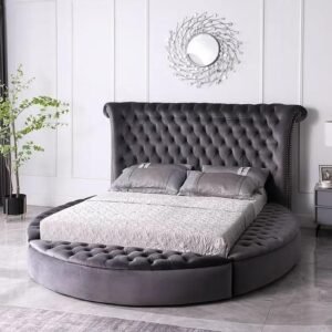 Bedroom bed solid Mahagony wood ply board garjan gamari fabric.Inner frame is made of Garjan Gamari wood and Ply board.As per picture.