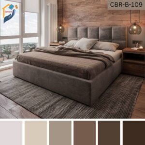 Bedroom bed solid Mahagony wood ply board garjan gamari fabric