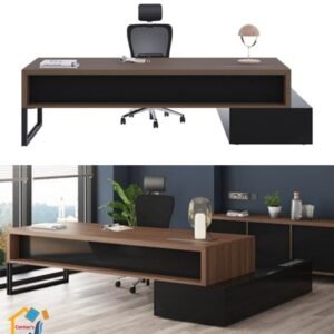 executive desk OAK Veneer Lacquer finish heat painted MS Leg