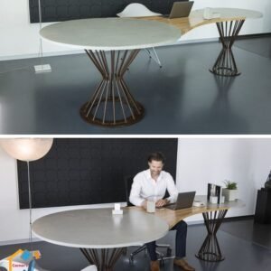 executive desk Melamine coated chip board Metal leg