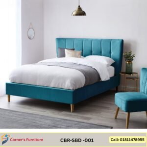 Bedroom bed solid Mahagony wood ply board garjan gamari fabric