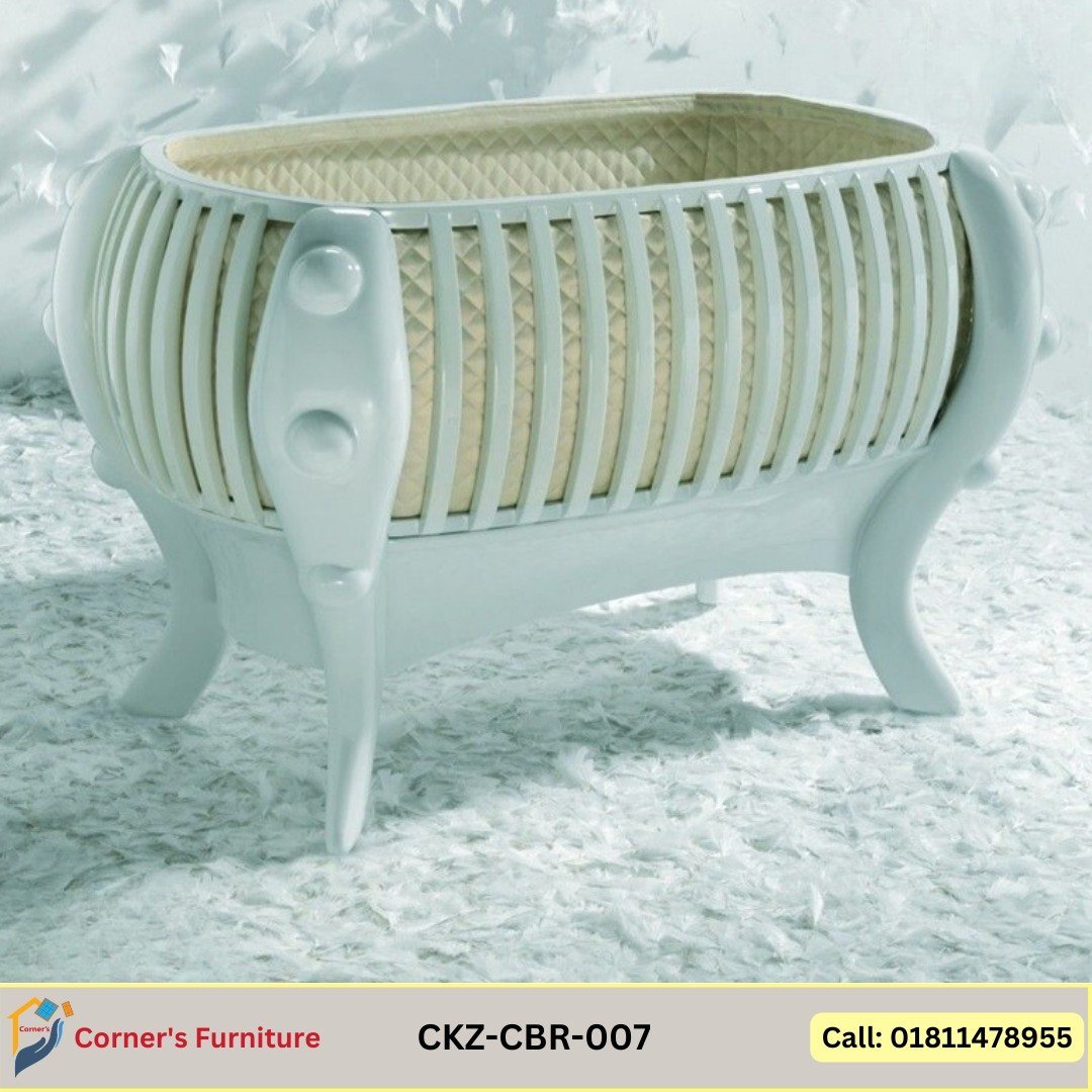 cradle Made of Solid Mahgony Wood, Canadian oak veneer MDF board with duco paint. wood base with duco finish stylish unique modern innovative