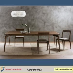 The leg and leg base are made of MS box with heat paint finish. The top is made of Mahogony wood with lacquer polish.