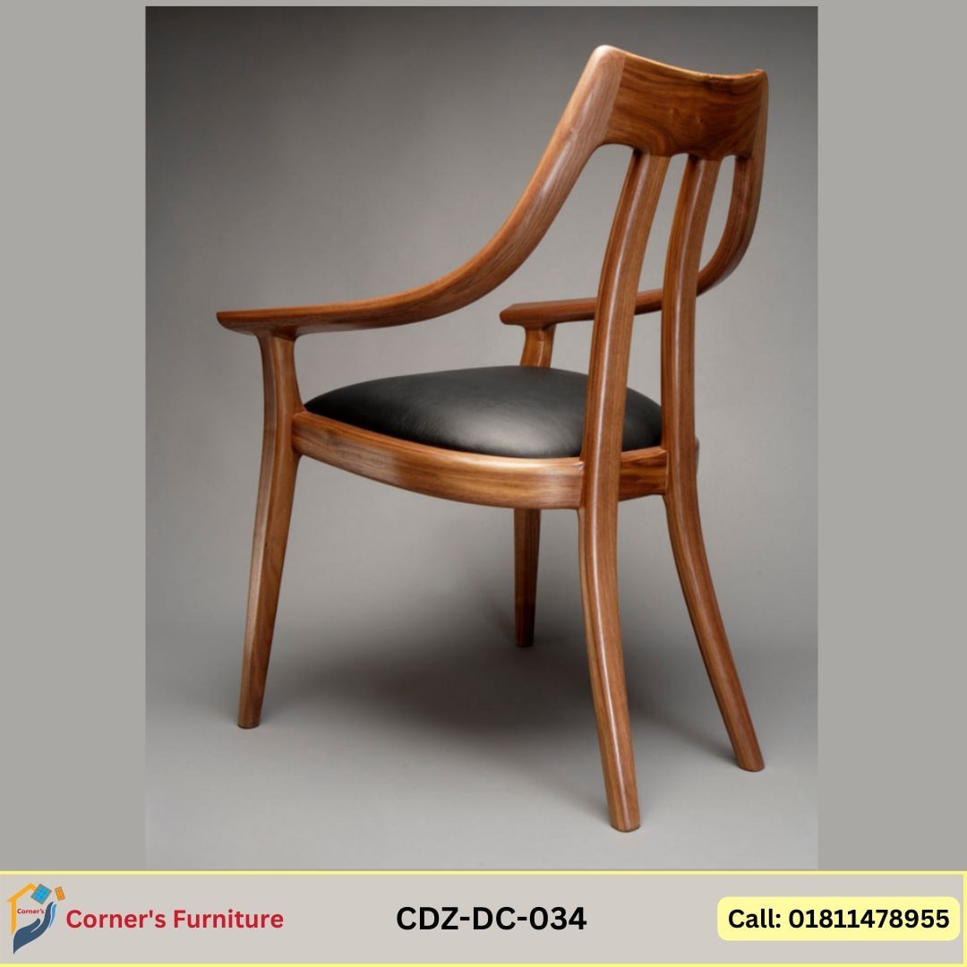 Modern Dining Chair made of Mahogony Wood with Lacquer polish seat rubber foam with PU leather.