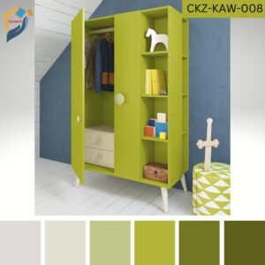 Made of Canadian OAK Veneer MDF with multicolor duco and lacquer finish as per picture. The base structure ,leg and the frame is made of Mahagony wood.