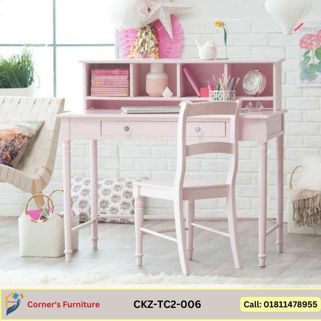 kids table Top and upper body made of Canadian Oak Veneer MDF board.Base and leg with Mahagony wood.Enough storage as per picture.Duco paint finish.