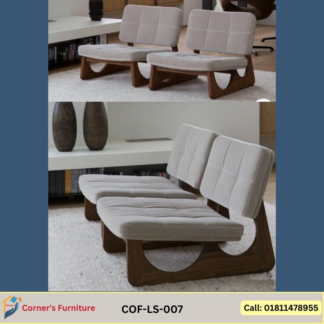 Modern unique lounge sofa made of All exposed woods are either solid Segun or Mahgony wood and the inner frame is made of Garjan wood and ply board.