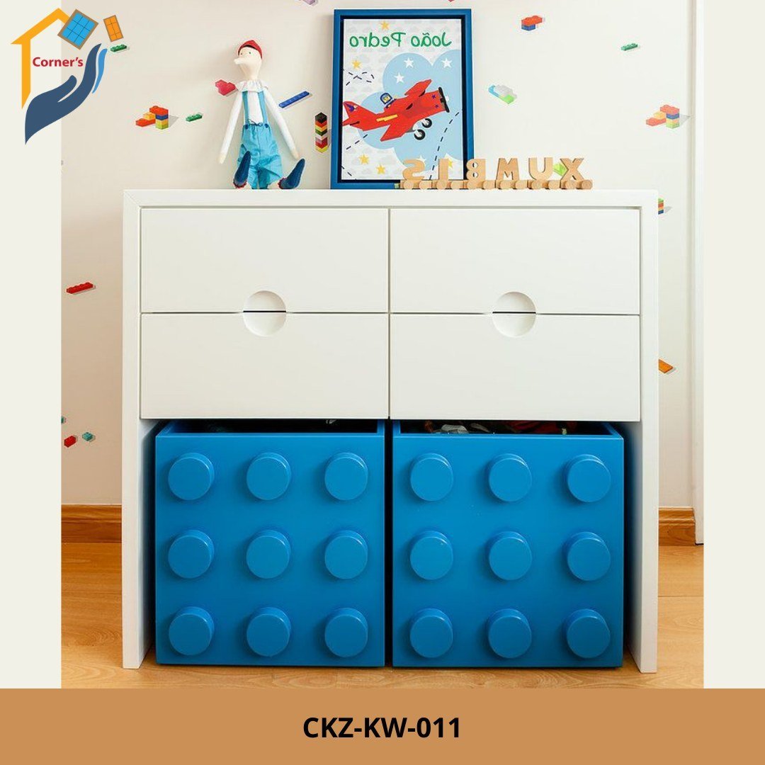 Kids chest of drawer made of Mahagony wood leg and Canadian OAK veneer MDF board top with Duco paint and lacquer finish as per picture