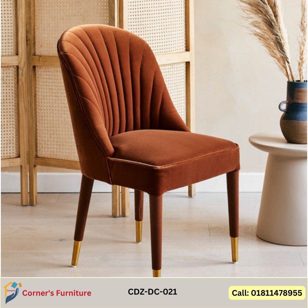 Modern Dining Chair made of Mahogony Wood with Lacquer polish seat rubber foam with velvet fabric. beautiful chic sophisticated