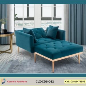 Ottoman Legs are made of MS coated with golden duco paint. Inner frame is made of Garjan and Gamari wood. beautiful sophisticated.