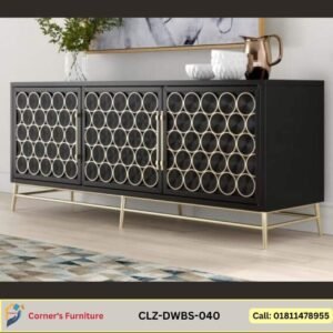 Dining wagon The leg and base made of MS Gold Color duco paint finish.Cabinet Canadian OAK veneer MDF with duco paint and Gold color Duco paint finish.