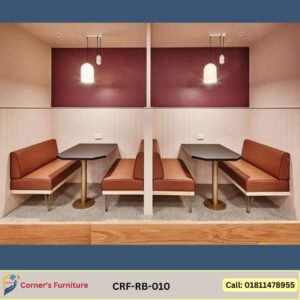 Modern Restaurant Table: The leg and leg base is made of MS pipe and the top is made of melamine board with duco paint.