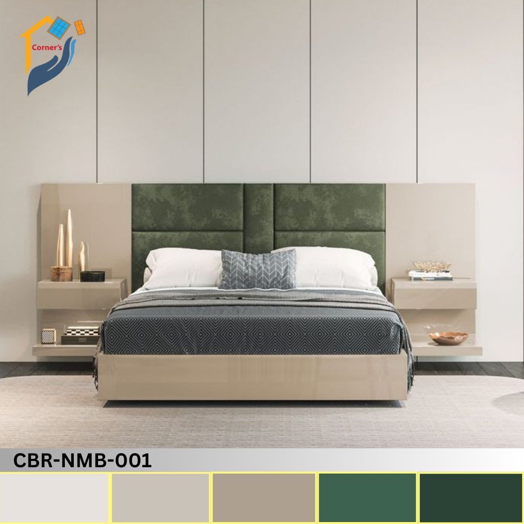 All exposed woods are Solid Mahagony wood with duco paint finish. Inner frame is made of Garjan, Gamari wood and Ply board while perfectly upholstered with foam and fabric.