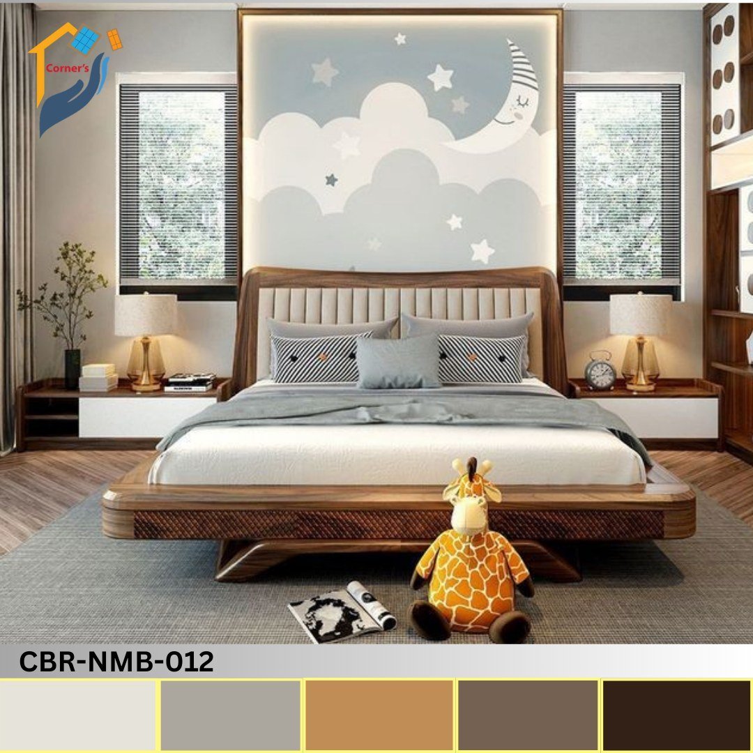 All exposed woods are Solid Mahagony wood with lacquer finish. Inner frame is made of Garjan, Gamari wood and Ply board while perfectly upholstered with foam and fabric.